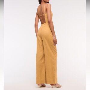 Abercrombie & Fitch Linen Blend Apron Jumpsuit